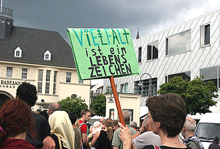 schild auf demo