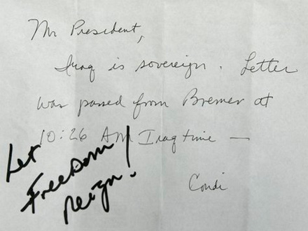 Irak Souveränität Condoleezza Rice