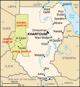 Darfur Sudan Landkarte