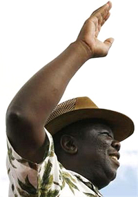 Morgan Tsvangirai auf Kundgebung in Chitongwiza