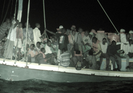 Haitianische Bootsflüchtlinge, aufgegriffen vor US-Küste Foto: John Edwards
