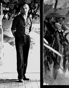 Georg Baselitz vor Werk 1971 Foto: Lothar Wolleh