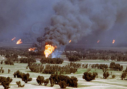 Brennende Ölquellen in Kuwait 1991