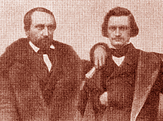 Kinkel (links) und Carl Schurz