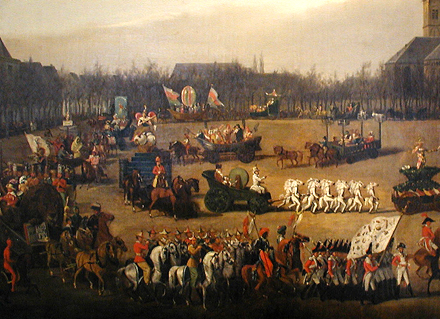 Köln Rosenmontagszug Neumarkt 1836 Gemälde: SimonMeister