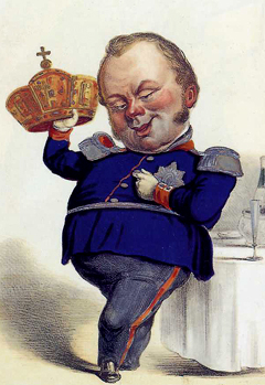 Friedrich Wilhelm IV. Karikatur von 1849