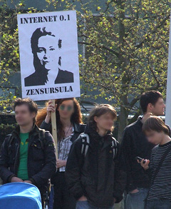 Demo gegen Netzzensur von der Leyen Foto: Autorenkollektiv