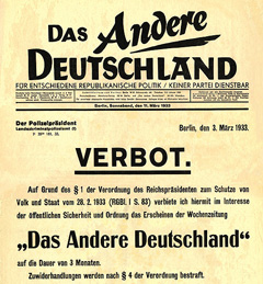 Das Andere Deutschland – verbotene Zeitung 1933