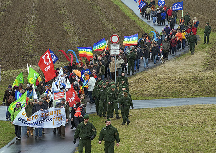 Proteste gegen Atomwaffen in Büchel in der Eifel | Foto: Herbert Sauerwein/AF