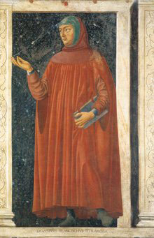 Petrarca - Ausschnitt eines Freskos von Andrea di Bartolo di Bargilla (um 1450)