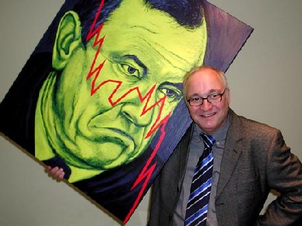 Jürgen Schrempp und der Buchautor, Maler und Lehrer Jürgen Grässlin