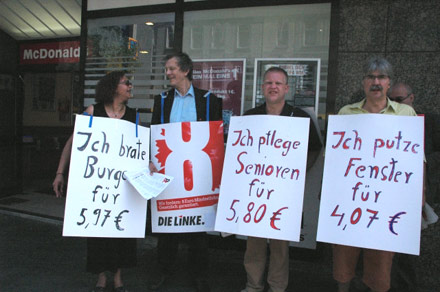 Mindestlohn-Aktion vor McDonald´s