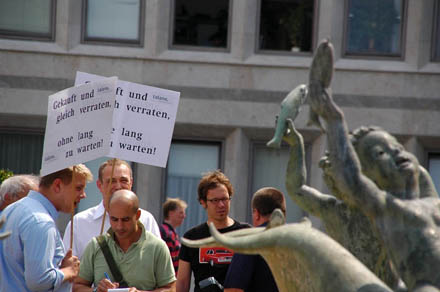 Protest gegen den neuen Eigentmer