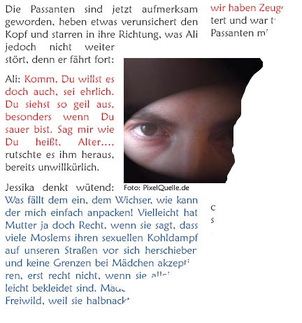 Ausriss aus 'Sch&uuml;lerzeitung Objektiv': unverholen rassistisch