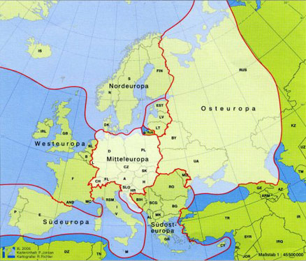 Großgliederung Europas nach kulturräumlichen Kriterien; Europa Regional 04/2005, ausgeliefert im November 2006