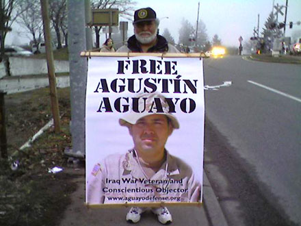 Unbekannter Demonstrant in Fort Lewis, USA