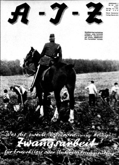 AIZ-Titel gegen Zwangsarbeit 1931