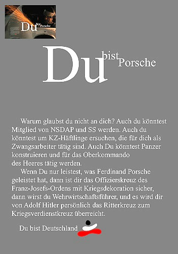 'Du bist Porsche' - Fotomontage: Arbeiterfotografie